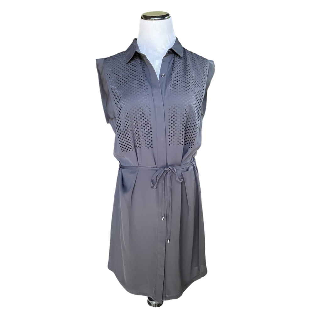 Trina Turk Black Sleeveless Shirt Dress, 8